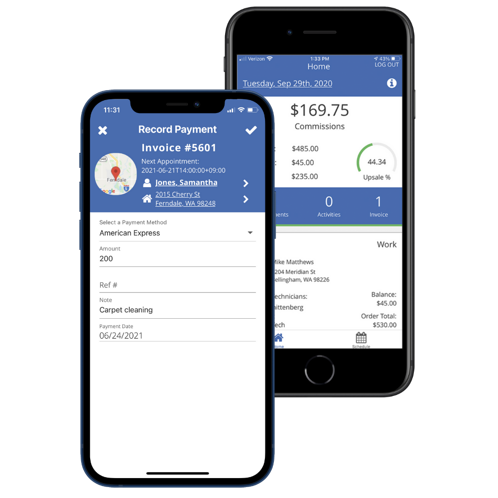 mobile payments and invoicing for carpet cleaners