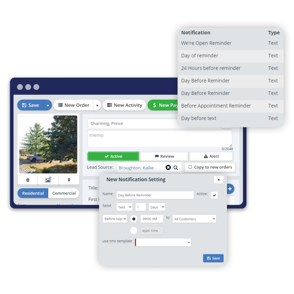 Use templates to effortlessly personalize emails and texts between your business and clients