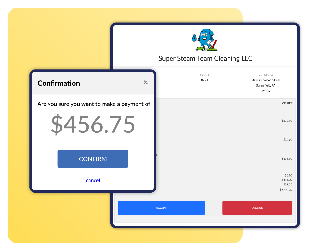 Online invoicing and payments in ServiceMonster - great for garage door companies