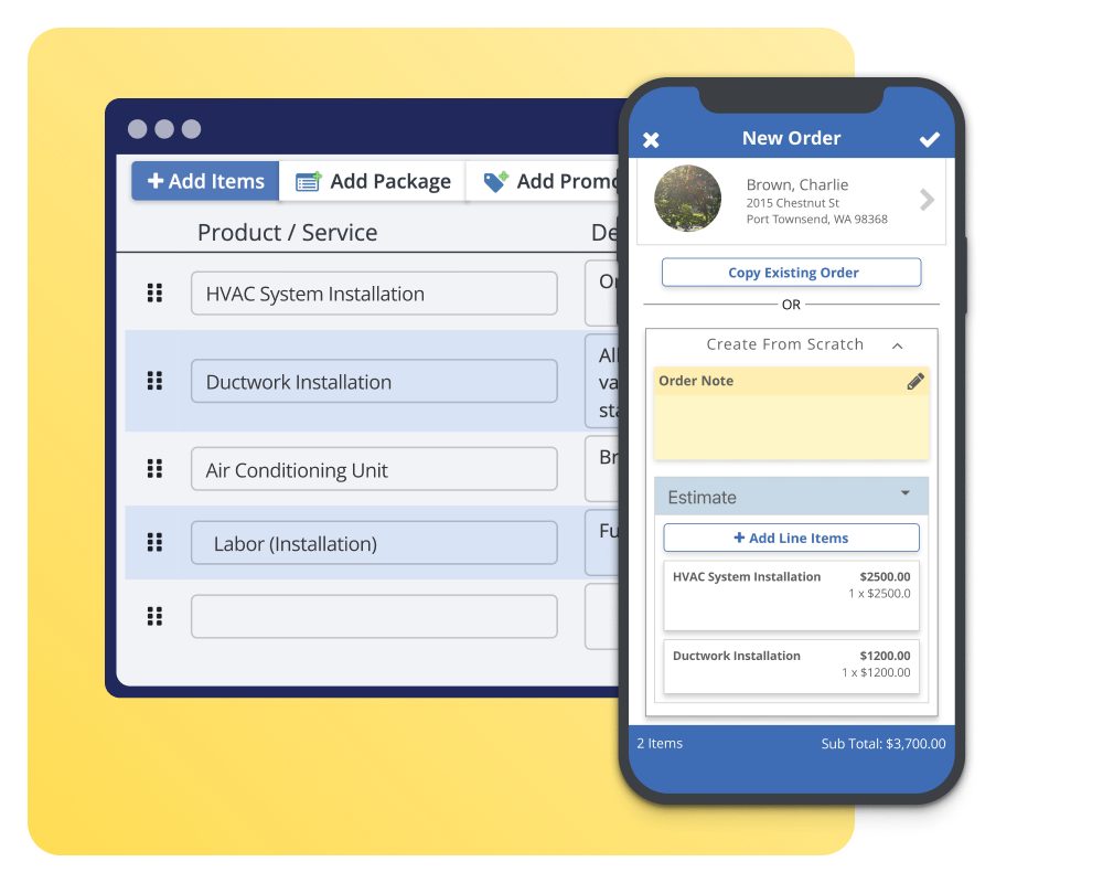 Create precise on-site HVAC estimates with the ServiceMonster mobile app