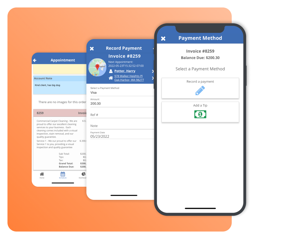 Mobile app for window cleaners