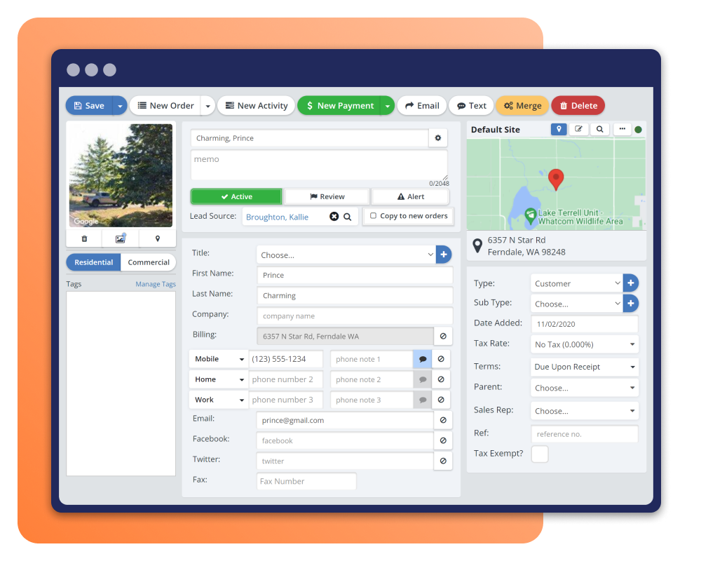 Detailed account record keeping for carpet cleaners