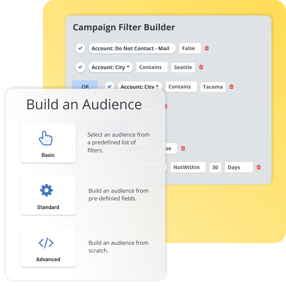 Creating a custom audience in ServiceMonster