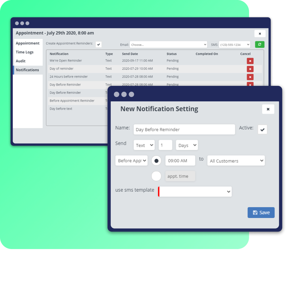 Create automated client reminders in ServiceMonster